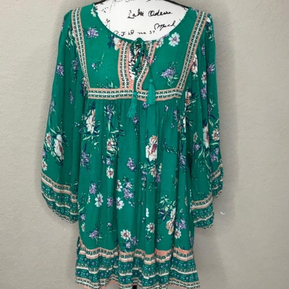 276 - Rachel Zoe NWOT Green Floral Tunic, Size 1X